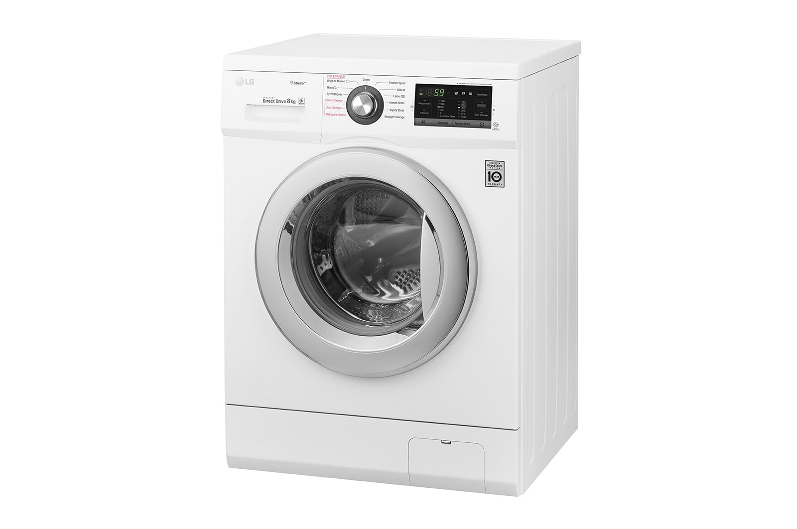 LG Lave-Linge 8KG | Moteur Direct Drive™ | 6 Motion Direct Drive™ | Steam | A+++-30% | Smart Diagnosis™, LG F84G62WHS